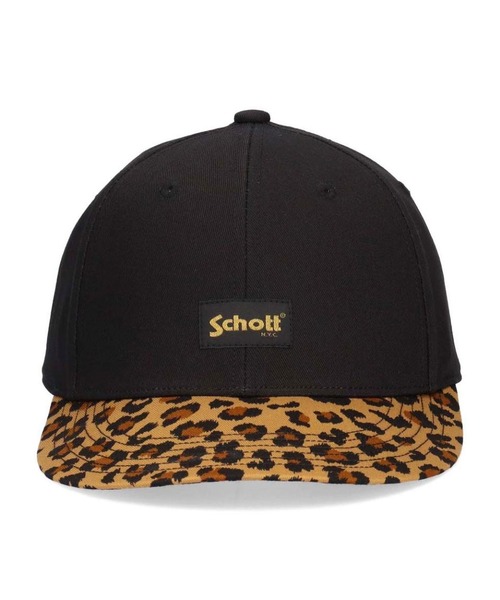 schott（ショット）の「Schott-Como Leopard 6P Cap（キャップ・メンズ・ベージュ/グリーン・FREE）」の3枚目の写真
