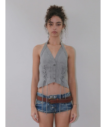 HALTER NECK TOP [GRAY]