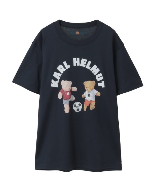 KARL HELMUT(カールヘルム)の「サッカーくまプリントTシャツ(Tシャツ/カットソー・メンズ・ネイビー/ホワイト/レッド・MEDIUM/LARGE)」の1枚目の写真
