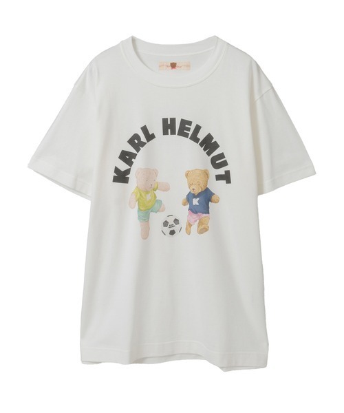 KARL HELMUT(カールヘルム)の「サッカーくまプリントTシャツ(Tシャツ/カットソー・メンズ・ネイビー/ホワイト/レッド・MEDIUM/LARGE)」の2枚目の写真