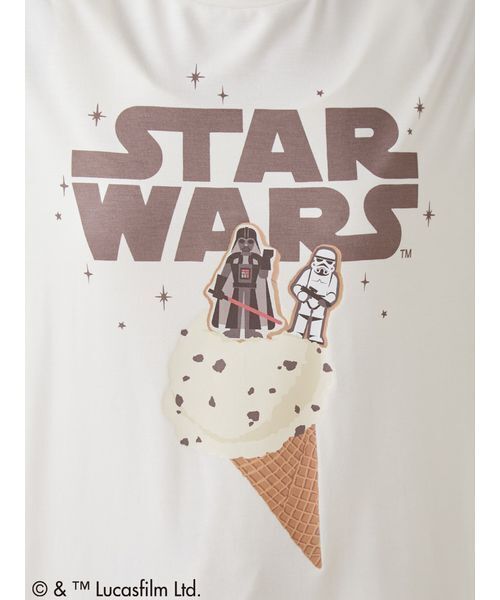 gelato pique(ジェラートピケ)の「【STAR WARS】【レディース】ワンポイントTシャツ(ルームウェア/パジャマ・レディース・クリーム/ミント・F)」の7枚目の写真
