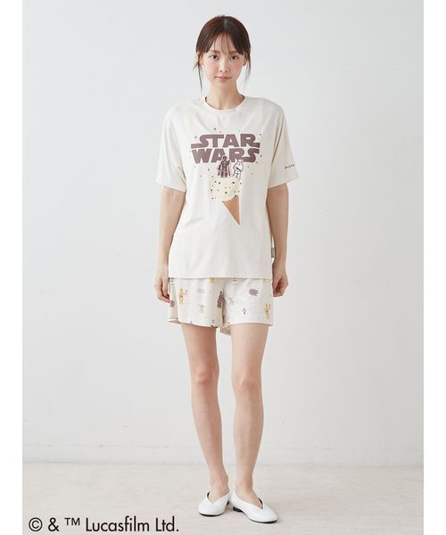 gelato pique(ジェラートピケ)の「【STAR WARS】【レディース】ワンポイントTシャツ(ルームウェア/パジャマ・レディース・クリーム/ミント・F)」の10枚目の写真