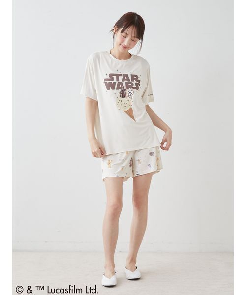 gelato pique(ジェラートピケ)の「【STAR WARS】【レディース】ワンポイントTシャツ(ルームウェア/パジャマ・レディース・クリーム/ミント・F)」の11枚目の写真