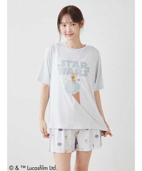 gelato pique(ジェラートピケ)の「【STAR WARS】【レディース】ワンポイントTシャツ(ルームウェア/パジャマ・レディース・クリーム/ミント・F)」の12枚目の写真