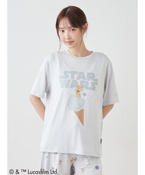 gelato pique(ジェラートピケ)の「【STAR WARS】【レディース】ワンポイントTシャツ(ルームウェア/パジャマ・レディース・クリーム/ミント・F)」の13枚目の写真