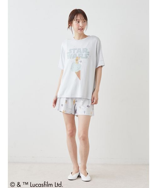 gelato pique(ジェラートピケ)の「【STAR WARS】【レディース】ワンポイントTシャツ(ルームウェア/パジャマ・レディース・クリーム/ミント・F)」の14枚目の写真