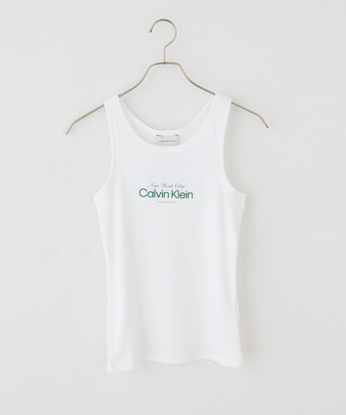 U by SPICK&SPAN(ユーバイスピックアンドスパン)の「Calvin Klein / カルバン クライン COTTOUR 2X2 RIB GRAPHIC TAN(タンクトップ・レディース・チャコールグレー/ホワイト・SMALL)」の2枚目の写真