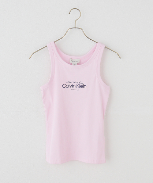 U by SPICK&SPAN(ユーバイスピックアンドスパン)の「Calvin Klein / カルバン クライン COTTOUR 2X2 RIB GRAPHIC TAN(タンクトップ・レディース・チャコールグレー/ホワイト・SMALL)」の1枚目の写真