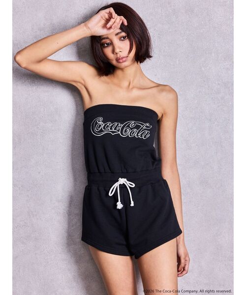 GYDA（ジェイダ）の「Coca-Cola GLITTER embroideryロンパース（つなぎ/オールインワン・レディース・オフホワイト/ブラック/レッド・FREE）」の8枚目の写真