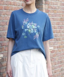 30/-天竺パレット・ド・フルールプリントTシャツ