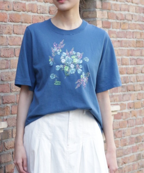 SUPER HAKKA（スーパーハッカ）の「30／－天竺パレット・ド・フルールプリントTシャツ（Tシャツ/カットソー・レディース・ブラック/オフホワイト/ブルー・FREE）」の3枚目の写真