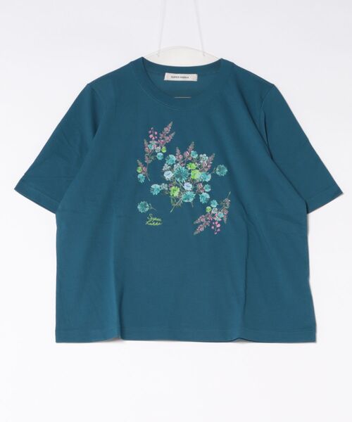 SUPER HAKKA（スーパーハッカ）の「30／－天竺パレット・ド・フルールプリントTシャツ（Tシャツ/カットソー・レディース・ブラック/オフホワイト/ブルー・FREE）」の6枚目の写真