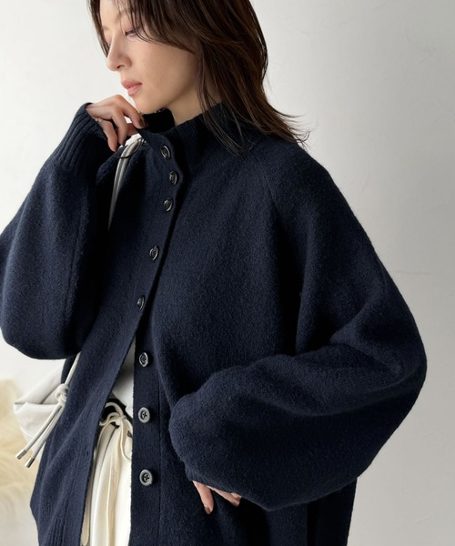 classicalelf(クラシカルエルフ)の「ゆったりもちっと主役級♪ボタンデザインラグランニットカーディガン(オーバーサイズ)(カーディガン/ボレロ・レディース・イエロー/ネイビー/チャコール/アイボリー・MEDIUM/LARGE/X-LARGE/SMALL)」の14枚目の写真