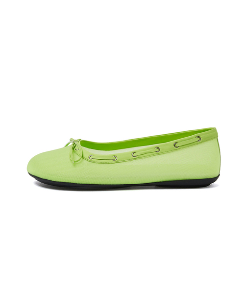 FOGGY MOODY(ポギムディ)の「Palm 0050. Boat Mesh Flats - 3colors(バレエシューズ・レディース・ホワイト/ライム/ブラック・22.5cm/23cm/23.5cm/24cm/24.5cm/25cm)」の3枚目の写真
