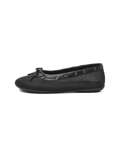 FOGGY MOODY(ポギムディ)の「Palm 0050. Boat Mesh Flats - 3colors(バレエシューズ・レディース・ホワイト/ライム/ブラック・22.5cm/23cm/23.5cm/24cm/24.5cm/25cm)」の2枚目の写真