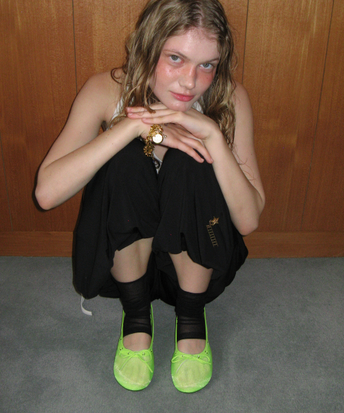 FOGGY MOODY(ポギムディ)の「Palm 0050. Boat Mesh Flats - 3colors(バレエシューズ・レディース・ホワイト/ライム/ブラック・22.5cm/23cm/23.5cm/24cm/24.5cm/25cm)」の7枚目の写真