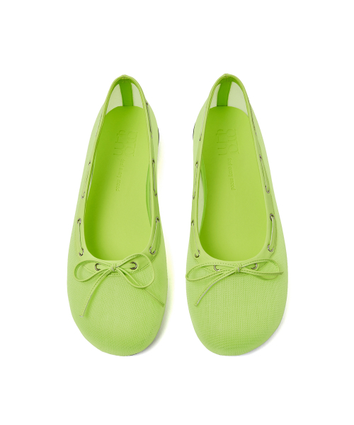 FOGGY MOODY(ポギムディ)の「Palm 0050. Boat Mesh Flats - 3colors(バレエシューズ・レディース・ホワイト/ライム/ブラック・22.5cm/23cm/23.5cm/24cm/24.5cm/25cm)」の13枚目の写真