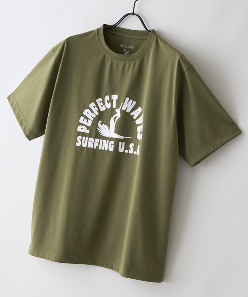 LB/S （エルビーエス）の「【HEAT BLOCKER/ヒートブロッカー】【まるで着る日傘！遮熱＆UVカット】コットンライク プリントTシャツ レトロサーフ 吸水速乾 アンチピリング イージーケア ユニセックス（Tシャツ/カットソー・メンズ・ホワイト系その他/グリーン系その他/グリーン系その他2/ブルー系その他2・X-LARGE/MEDIUM/LARGE）」の3枚目の写真