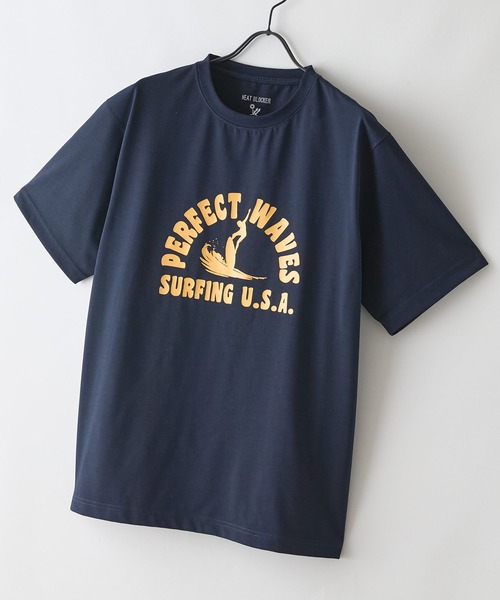 LB/S （エルビーエス）の「【HEAT BLOCKER/ヒートブロッカー】【まるで着る日傘！遮熱＆UVカット】コットンライク プリントTシャツ レトロサーフ 吸水速乾 アンチピリング イージーケア ユニセックス（Tシャツ/カットソー・メンズ・ホワイト系その他/グリーン系その他/グリーン系その他2/ブルー系その他2・X-LARGE/MEDIUM/LARGE）」の4枚目の写真