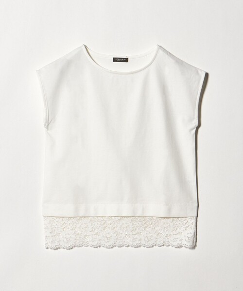 A DAY IN THE LIFE UNITED ARROWS（アデイインザライフユナイテッドアローズ）の「ポンチ×レース レイヤードカットソー  ＜A DAY IN THE LIFE＞（Tシャツ/カットソー・レディース・オフホワイト/ブラック/ダークグレー・FREE）」の16枚目の写真