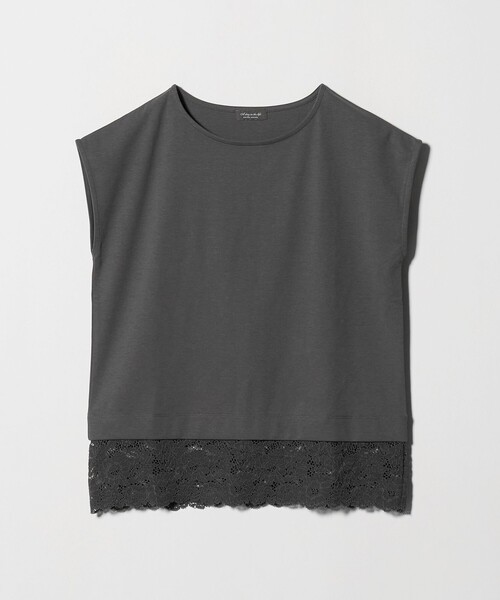 A DAY IN THE LIFE UNITED ARROWS（アデイインザライフユナイテッドアローズ）の「ポンチ×レース レイヤードカットソー  ＜A DAY IN THE LIFE＞（Tシャツ/カットソー・レディース・オフホワイト/ブラック/ダークグレー・FREE）」の19枚目の写真