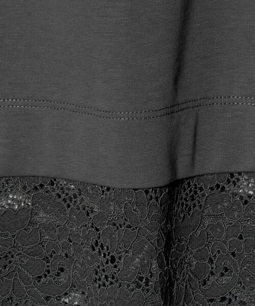 A DAY IN THE LIFE UNITED ARROWS（アデイインザライフユナイテッドアローズ）の「ポンチ×レース レイヤードカットソー  ＜A DAY IN THE LIFE＞（Tシャツ/カットソー・レディース・オフホワイト/ブラック/ダークグレー・FREE）」の21枚目の写真