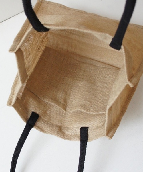 CACHELLIE(カシェリエ)の「RIBBON JUTE TOTE / M(トートバッグ・レディース・ブラック/ナチュラル・FREE)」の6枚目の写真