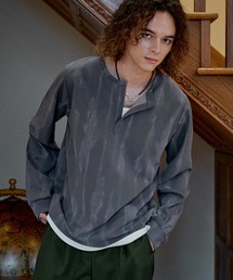 CASPER JOHN | Key neck glitter cut-sew/キーネックグリッターカットソー(Tシャツ/カットソー)