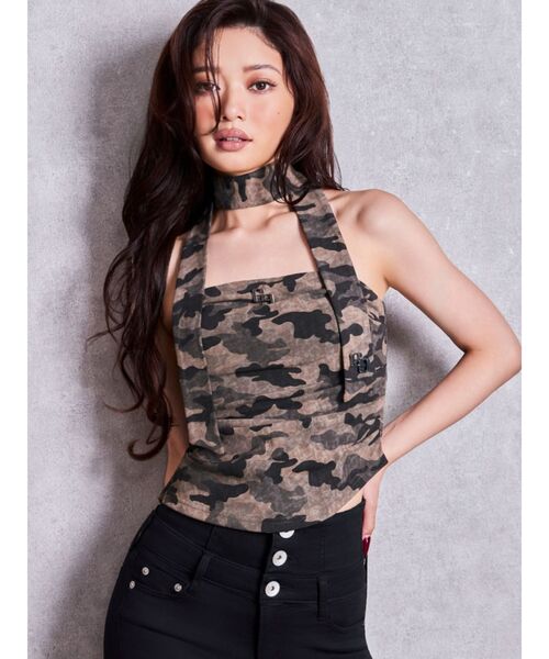 GYDA(ジェイダ)の「GGプレートチョーカーベアトップス(チューブトップ・レディース・オフホワイト/ブラック/その他2/その他1・FREE)」の4枚目の写真
