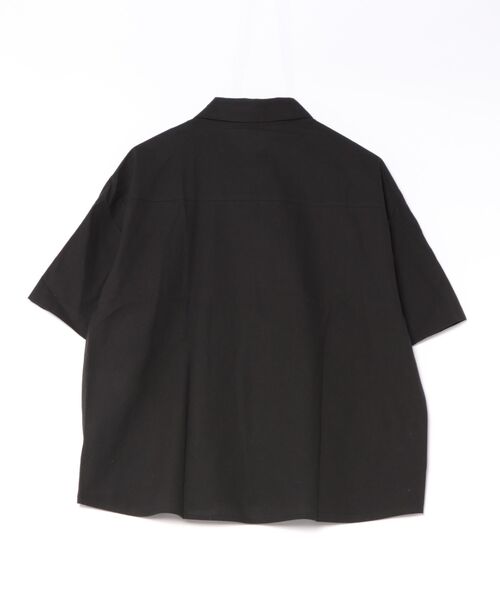 Chikashitsu +（チカシツプラス）の「【Chikashitsu +】bio wash cropped half sleeve shirt (3color) / 【チカシツプラス】ウォッシュドクロップド半袖シャツ（シャツ/ブラウス・メンズ・ブラック/クリーム/ネイビー・ONE SIZE）」の4枚目の写真