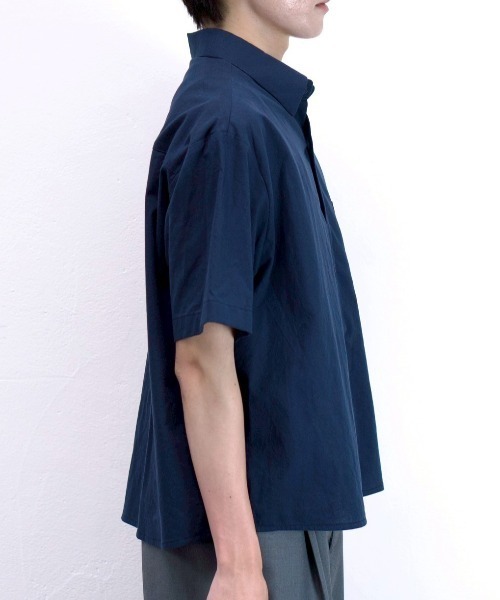 Chikashitsu +（チカシツプラス）の「【Chikashitsu +】bio wash cropped half sleeve shirt (3color) / 【チカシツプラス】ウォッシュドクロップド半袖シャツ（シャツ/ブラウス・メンズ・ブラック/クリーム/ネイビー・ONE SIZE）」の11枚目の写真