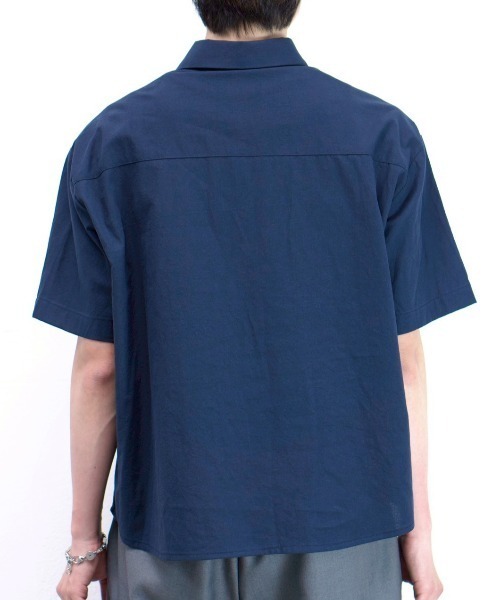 Chikashitsu +（チカシツプラス）の「【Chikashitsu +】bio wash cropped half sleeve shirt (3color) / 【チカシツプラス】ウォッシュドクロップド半袖シャツ（シャツ/ブラウス・メンズ・ブラック/クリーム/ネイビー・ONE SIZE）」の12枚目の写真