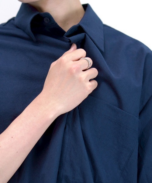 Chikashitsu +（チカシツプラス）の「【Chikashitsu +】bio wash cropped half sleeve shirt (3color) / 【チカシツプラス】ウォッシュドクロップド半袖シャツ（シャツ/ブラウス・メンズ・ブラック/クリーム/ネイビー・ONE SIZE）」の13枚目の写真
