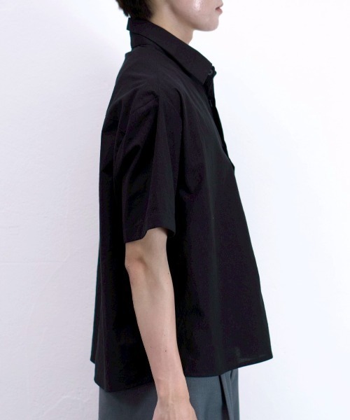 Chikashitsu +（チカシツプラス）の「【Chikashitsu +】bio wash cropped half sleeve shirt (3color) / 【チカシツプラス】ウォッシュドクロップド半袖シャツ（シャツ/ブラウス・メンズ・ブラック/クリーム/ネイビー・ONE SIZE）」の16枚目の写真
