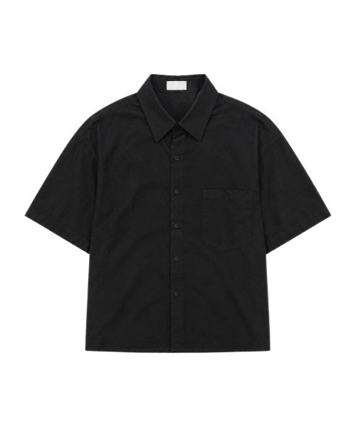 Chikashitsu +（チカシツプラス）の「【Chikashitsu +】bio wash cropped half sleeve shirt (3color) / 【チカシツプラス】ウォッシュドクロップド半袖シャツ（シャツ/ブラウス・メンズ・ブラック/クリーム/ネイビー・ONE SIZE）」の19枚目の写真