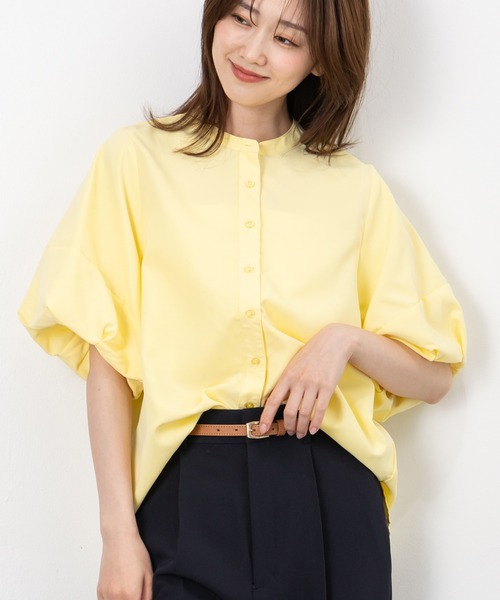 MAISONCOMFY (メゾンコンフィ)の「【袖バルーンブラウス】ボリュームスリーブ使いで二の腕もカバー(シャツ/ブラウス・レディース・イエロー/ホワイト/ピンク・FREE)」の3枚目の写真