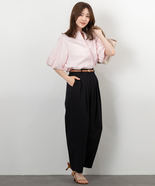 MAISONCOMFY (メゾンコンフィ)の「【袖バルーンブラウス】ボリュームスリーブ使いで二の腕もカバー(シャツ/ブラウス・レディース・イエロー/ホワイト/ピンク・FREE)」の6枚目の写真