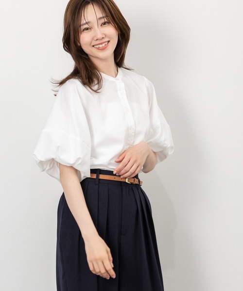 MAISONCOMFY (メゾンコンフィ)の「【袖バルーンブラウス】ボリュームスリーブ使いで二の腕もカバー(シャツ/ブラウス・レディース・イエロー/ホワイト/ピンク・FREE)」の7枚目の写真