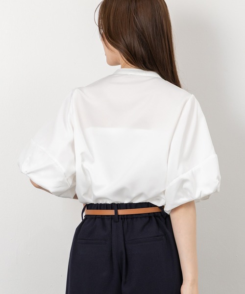 MAISONCOMFY (メゾンコンフィ)の「【袖バルーンブラウス】ボリュームスリーブ使いで二の腕もカバー(シャツ/ブラウス・レディース・イエロー/ホワイト/ピンク・FREE)」の9枚目の写真