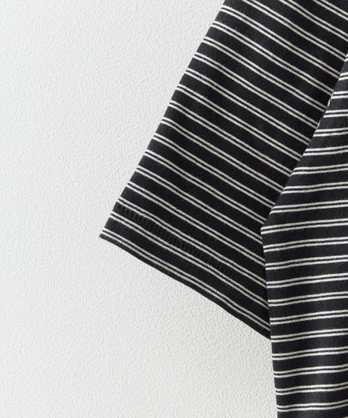 Healthknit(ヘルスニット)の「Healthknit/ヘルスニット Classic Border Jersey Wide Henley S/S クラシックボーダー ワイド ヘンリーネック 半袖 Tシャツ 抗菌防臭 オーバーサイズ メンズ 2026年 夏 夏服(Tシャツ/カットソー・メンズ・ブラック/パープル/グリーン・M/L/XL)」の6枚目の写真
