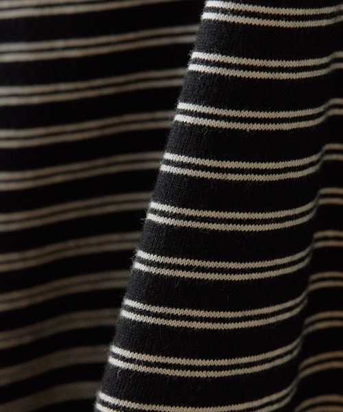 Healthknit(ヘルスニット)の「Healthknit/ヘルスニット Classic Border Jersey Wide Henley S/S クラシックボーダー ワイド ヘンリーネック 半袖 Tシャツ 抗菌防臭 オーバーサイズ メンズ 2026年 夏 夏服(Tシャツ/カットソー・メンズ・ブラック/パープル/グリーン・M/L/XL)」の9枚目の写真