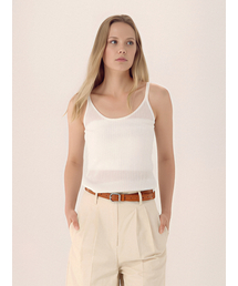 Linen Rib Sleeveless Knit _Ivory