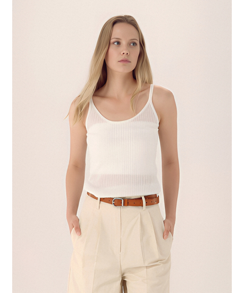 ACUD(アクド)の「Linen Rib Sleeveless Knit _Ivory(Tシャツ/カットソー・レディース・アイボリー・FREE)」の1枚目の写真