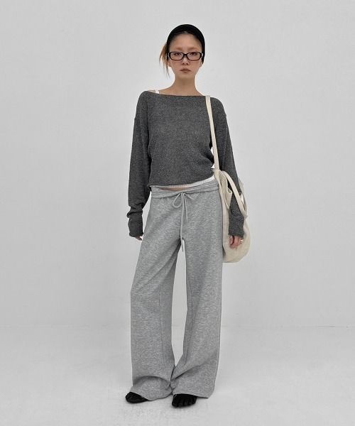 BLACKUP（ブラックアップ）の「[MADE] クールサマーボカシボートネックニット（ニット/セーター・レディース・ベージュ/ブラック・FREE）」の16枚目の写真