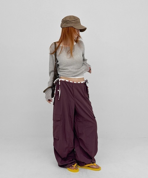 BLACKUP（ブラックアップ）の「[MADE] クールサマーボカシボートネックニット（ニット/セーター・レディース・ベージュ/ブラック・FREE）」の8枚目の写真