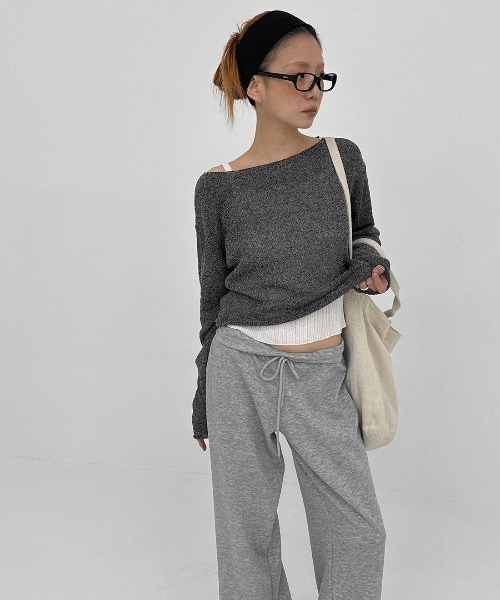 BLACKUP（ブラックアップ）の「[MADE] クールサマーボカシボートネックニット（ニット/セーター・レディース・ベージュ/ブラック・FREE）」の15枚目の写真