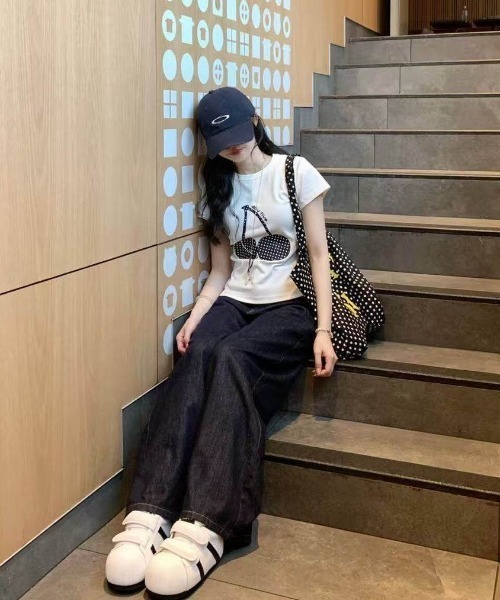 DIAVEL(ディアベル)の「ドットリボンサングラスプリントコンパクトTシャツ(Tシャツ/カットソー・レディース・ホワイト・M)」の3枚目の写真