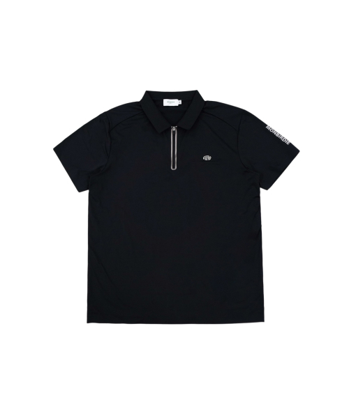 MONBIRDIE GOLF(モンバーディーゴルフ)の「メンズ エアリーフィット ハーフジップ ショートスリーブ ブラック(Tシャツ/カットソー・メンズ・ブラック・LARGE/X-LARGE)」の1枚目の写真