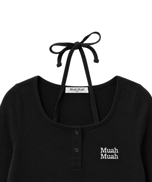 muahmuah（ムーアムーア）の「レース配色ホルターネックTシャツ[ブラック]（Tシャツ/カットソー・レディース・ブラック・FREE）」の15枚目の写真