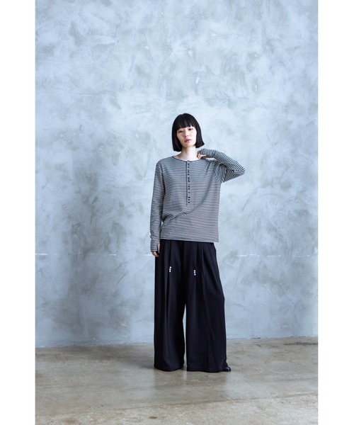 TAMYU(タミュー)の「TAMYU - Morse Button Border Long-Sleeve / モールスボタンボーダーロンT(Tシャツ/カットソー・メンズ・グレー/ホワイト・FREE/SMALL)」の19枚目の写真
